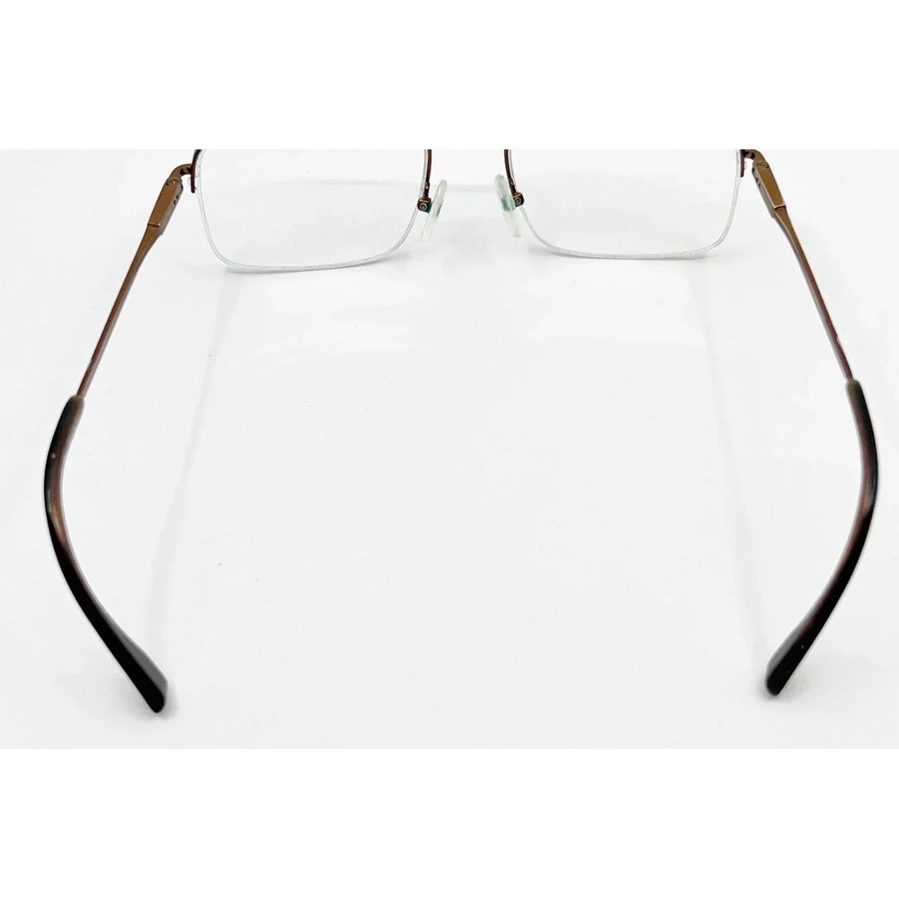 Tura Eyeglass Frames Mens Brown Semi Rimless Rectangular Metal 53-18-140
